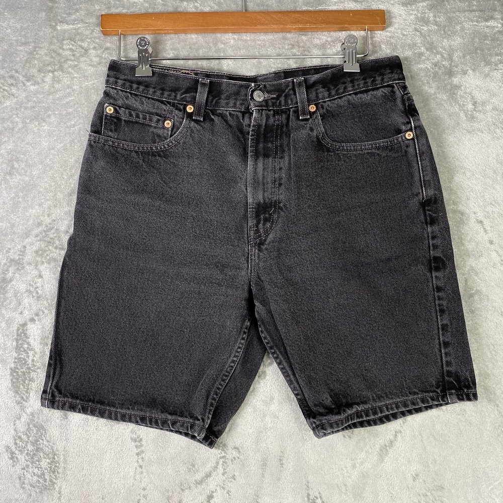 Vintage Levis 505 Shorts Mens Size 34 (fit 32) Black Denim Jean Jorts Y2K Skater